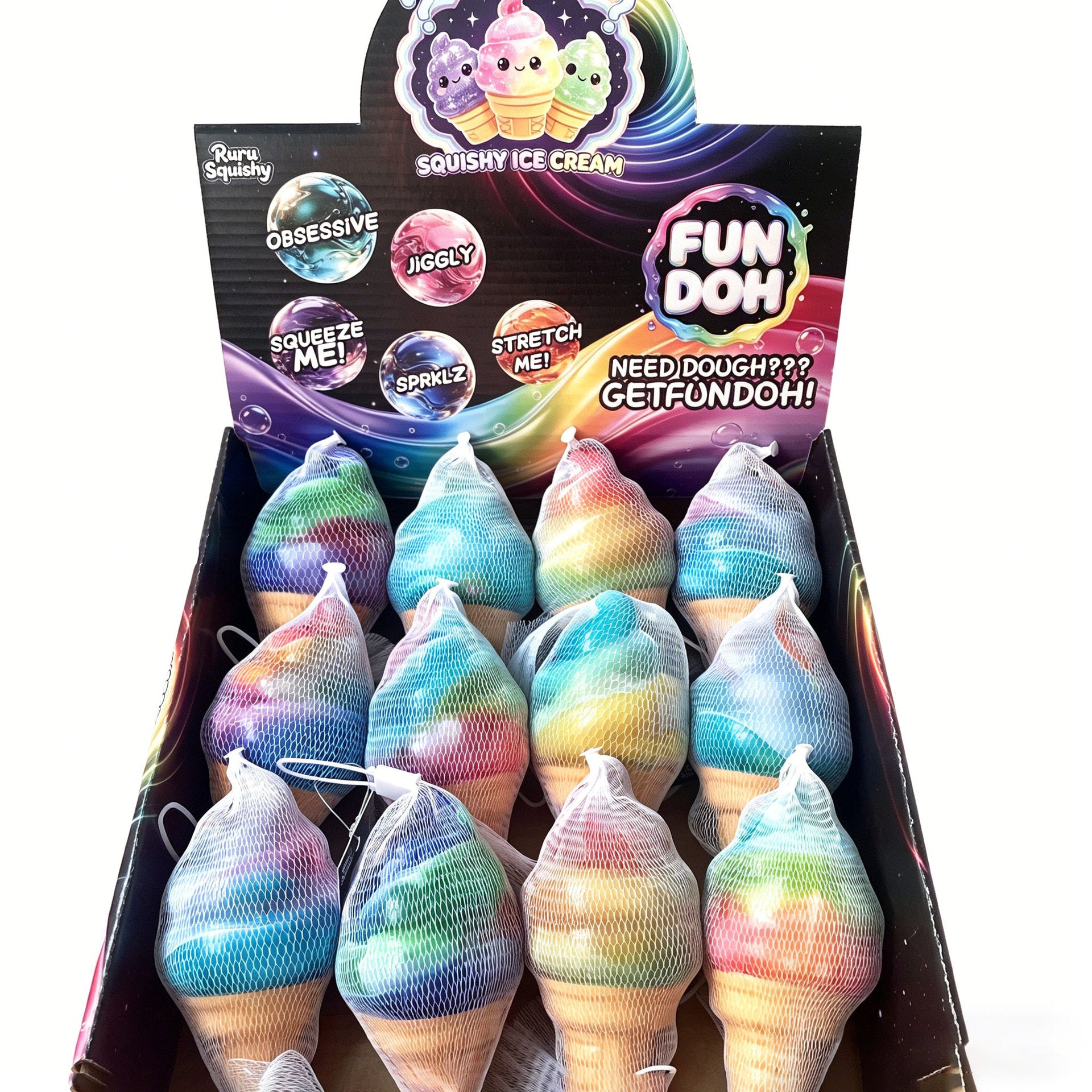 New ice cream popsicle popsicle pinch music decompression decompression toy slow rebound creative vent ice cream rainbow color