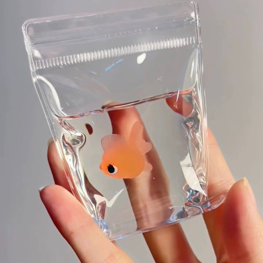 Cross-border transparent goldfish bag silicone pinch fun xiaohongshu same style decompression artifact decompression toy hot wholesale