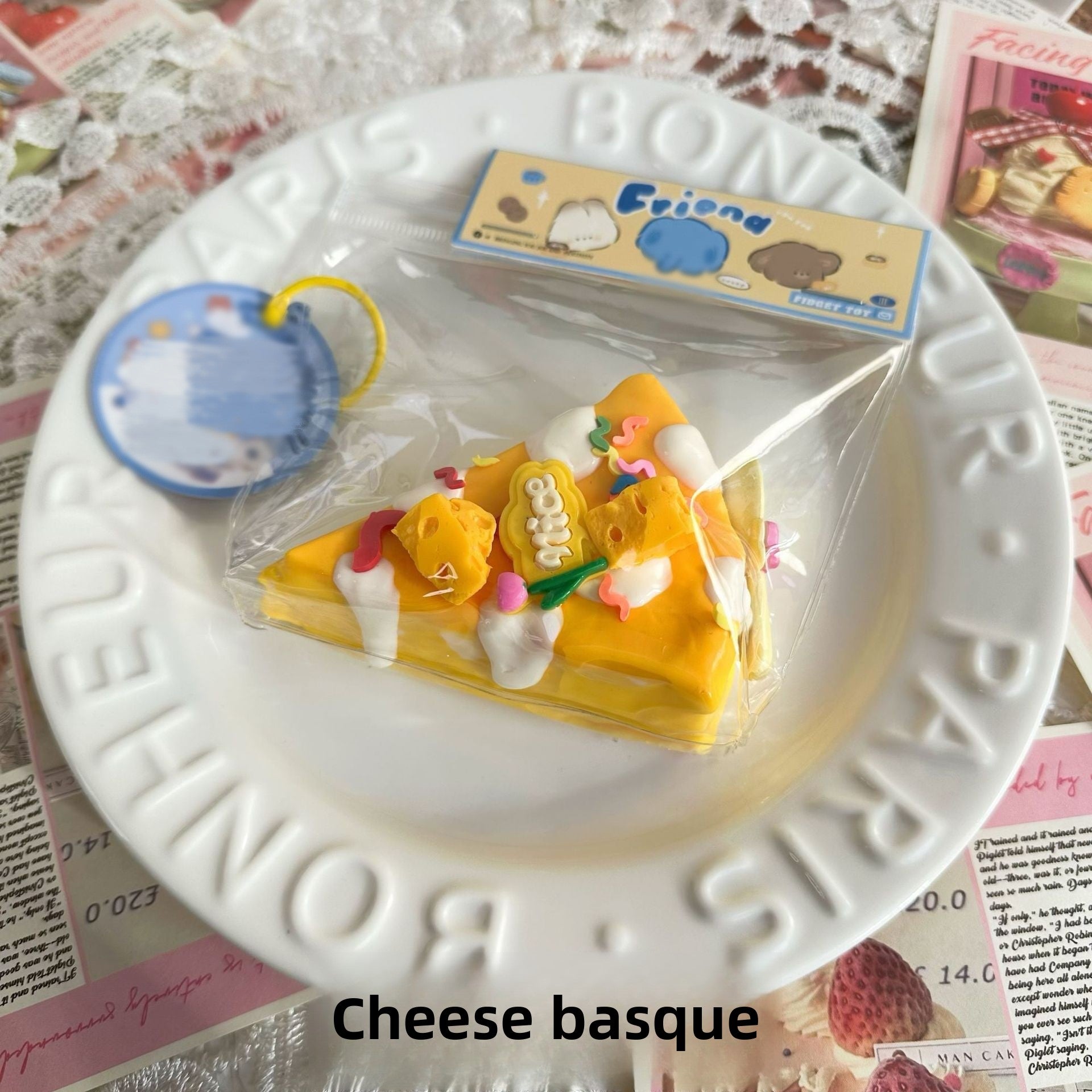 Basque series xiaohongshu best sellingartificial food pinch fun kids toys decompression food play cream mud pinch