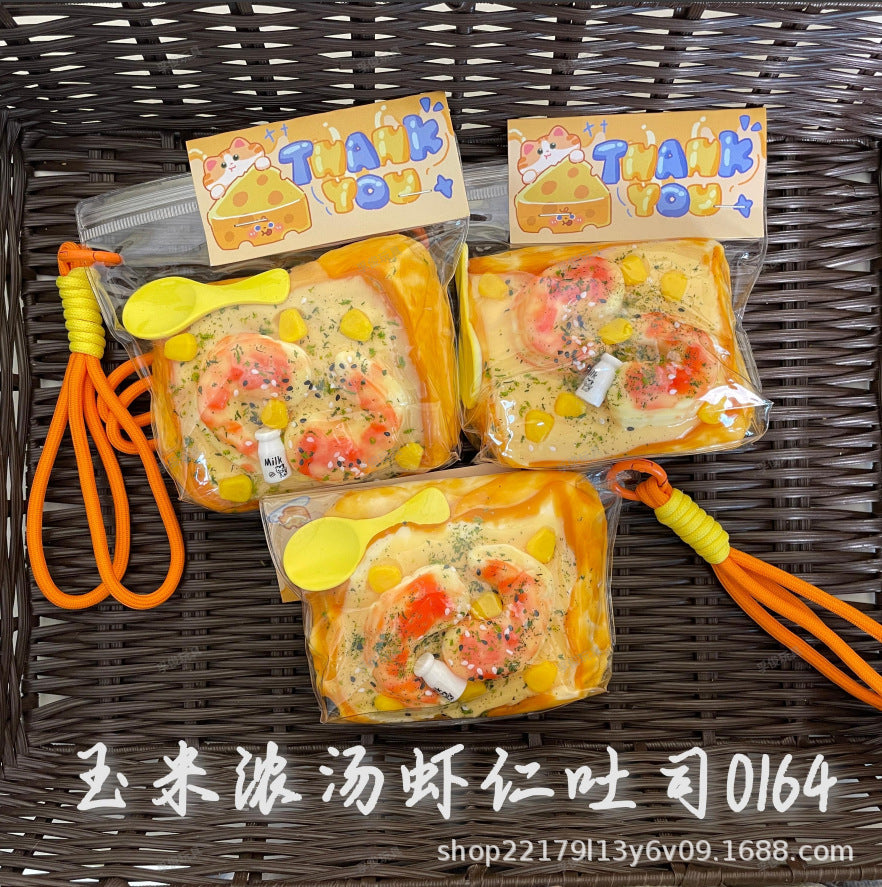 Slow rebound pinch fun to reduce stress, original toast, mud feeling, stress relief handy gadget, food grade silicone pinch toy
