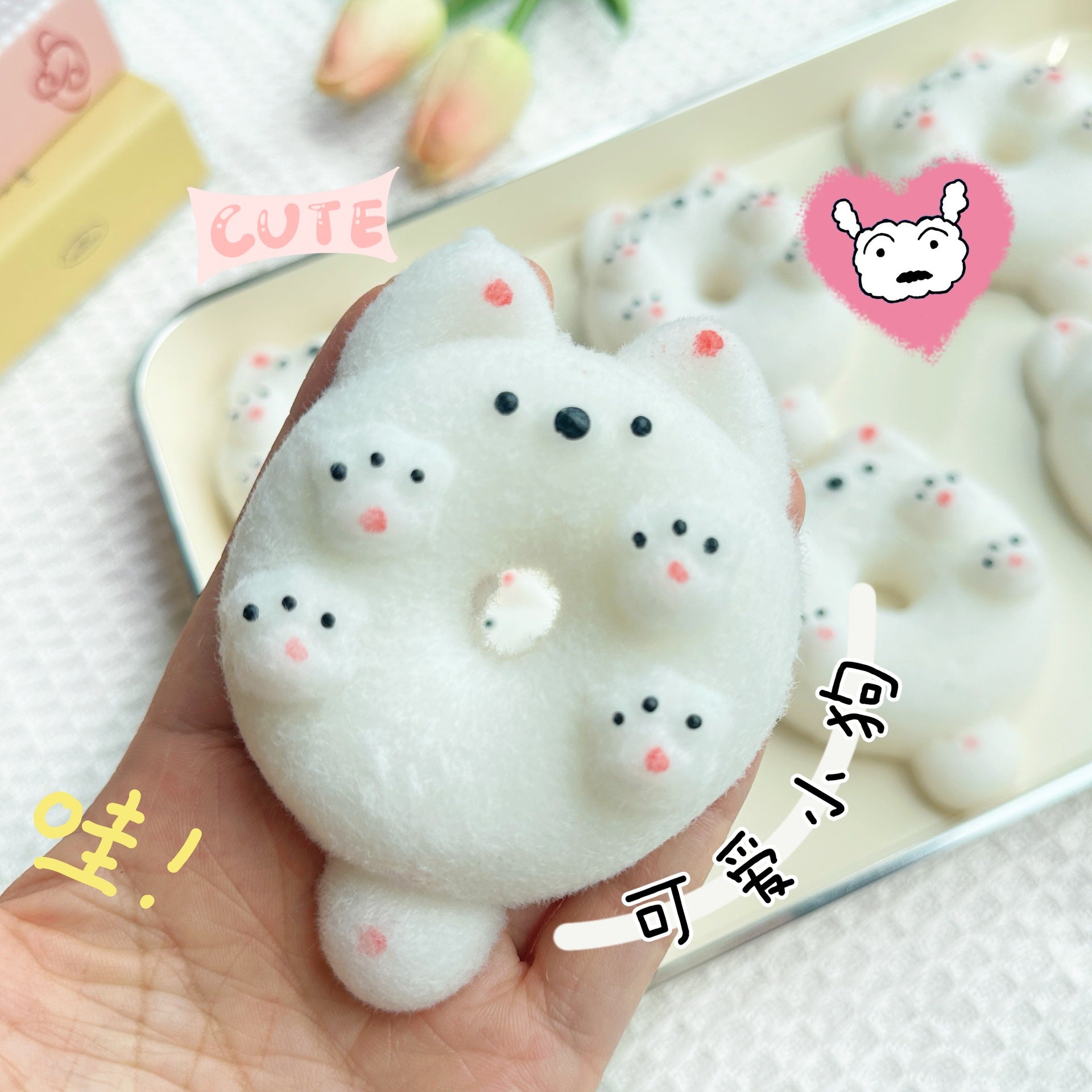Speechless small steamed buns, pinch Le water feeling burst pulp, cream feeling decompression DIY food grade silicone homemade decompression toy