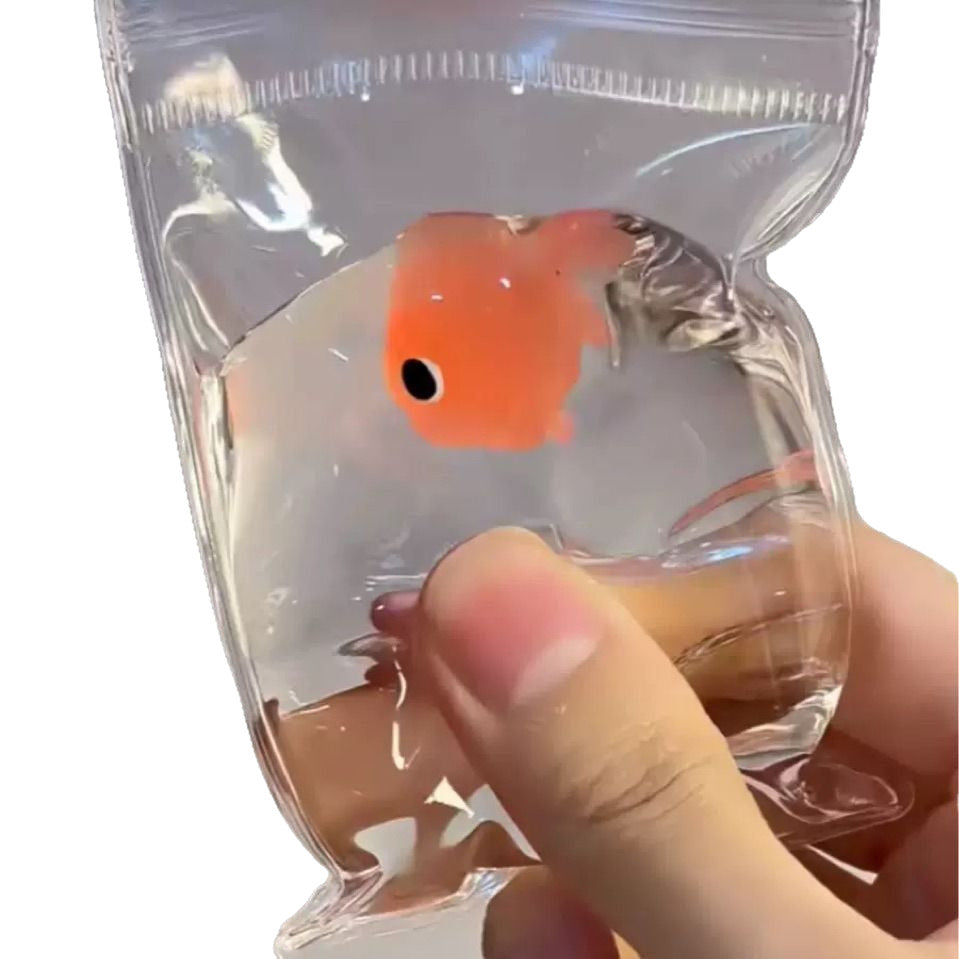 Cross-border transparent goldfish bag silicone pinch fun xiaohongshu same style decompression artifact decompression toy hot wholesale