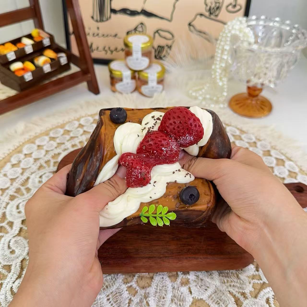 Maillard Toast Cream Mud Dry Mud Kneading Le Sense Food Grade Silicone Children's Toys Unzip Kneading Le Play