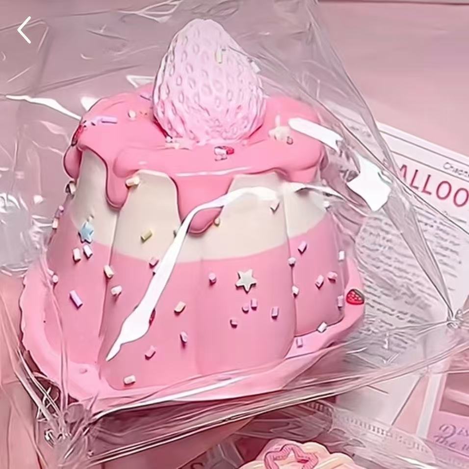 Cream strawberry big pudding silicone decompression toy slow rebound cute pinching music student party decompression artifact